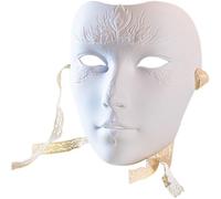 Vobumix Ancient Style Mask Chinese Kabuki Mask Full Face Mask for Halloween Masquerade Carnival Prom Cosplay Party