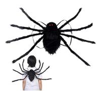Vobumix Black Spider Backpack Novelty Plush Schoolbag Kids Candy Storage Bag for Halloween Carnival Fancy Dress Events Party Accessory