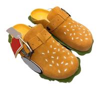Vobumix Burger Clogs Slippers Suede Leather Mules Comfort Potato Shoes Summer Beach Slippers for Casual Backyard Outdoor