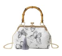 Vobumix Chinese Style Embroidered Evening Bags Retro Shoulder Chain Messenger Fashion Handbag Elegant Classical Banquet Bag