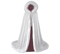 Vobumix Chinese Style Hooded Cape Long Han- Cloak Thickening Coat Traditional Han Cape Costume for Carnival Cosplay Party