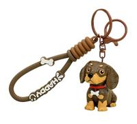 Vobumix Cute Dachshund Keyring Sausage Dog Charm Cute Animal Ornament for Backpack Wallet Handbags Coin Purse Decoration
