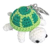 Vobumix Cute Turtle Keychain Crochet Animal Keyring Car Key Accessory for Handbag Bag Backpack Purse Shoulder Bag Decoration