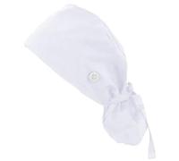 Vobumix Doctor Nurse Scrub Cap, Unisex Medical Doctor Cap, Adjustable Surgical Hat Cotton Long Hair Cap with Buttons Ribbon Ties for Women Men