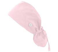 Vobumix Doctor Nurse Scrub Cap, Unisex Medical Doctor Cap, Adjustable Surgical Hat Cotton Long Hair Cap with Buttons Ribbon Ties for Women Men