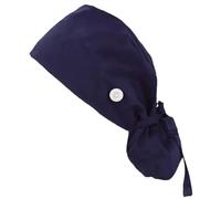 Vobumix Doctor Nurse Scrub Cap, Unisex Medical Doctor Cap, Adjustable Surgical Hat Cotton Long Hair Cap with Buttons Ribbon Ties for Women Men