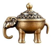 Vobumix Elephant Incense Rack Vintage Incense Burner Desktop Ornament for Spa Yoga Bedroom Meditation Room Decoration