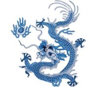 Vobumix Flying Dragon Patch Chinese Style Patch Exquisite Embroidered Applique Sew Clothing Accessory for Repair Backpacks