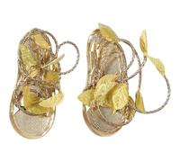 Vobumix Grecian Lace Up Sandals Adult Cleopatra Roman Sandals Gold Roman Goddess Sandal Ancient Egyptian Greek Fancy Dress Costume Accessory