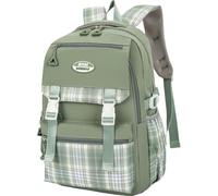 Vobumix Japanese Style Plaid Backpack for School Girls Cute School Bags Y2k Plaid Backpack Kids Elementary Bookbags Teens Girl Backpack