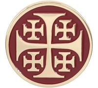 Vobumix Jerusalem Cross Brooch Alloy Jerusalem Cross Lapel Pin Metal Red Gold Crusader Badge Pin Decorative Brooch for Women Men