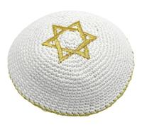 Vobumix Knitted Kippah Cap Classic Jewish Skullcap Traditional Yarmulke Hat for Festive Ethnic Style Dress Up Accessories