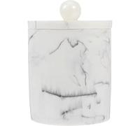 Vobumix Marble Swab Holder with Lid, Small Apothecary Storage Jars, Bathroom Q-tip Holder, Resin Cotton Swab Box Toothpick Holder for Cotton Balls Swabs
