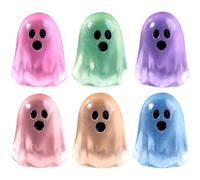 Vobumix Mini Ghost Figurines 50 Pcs Halloween Ghost Ornament Miniature Ghost Statue in the Dark Ghost Micro Landscape Figurine