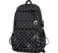 Vobumix Polka Dots Backpack with Clear Window Japanese Style Ita Schoolbag Jk Pin Display Backpack for Anime Events Daily Use