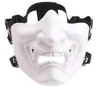 Vobumix Samurai Oni Half Face Masks Japanese Kabuki Samurai Hannya Oni Tactics Half Face Masks Protective Accessories Halloween Party Props