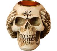 Vobumix Skull Candle Holder Halloween Tealight Holder Skull Figures Ornament for Halloween Home Office Bedroom Living Room Table Decoration
