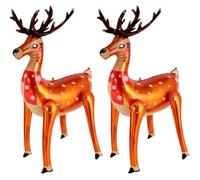 Vobumix Standing Reindeer Balloon 2pcs Christmas Decorations Balloons 3d Stunning Aluminum Film Elk Balloons for Christmas Party Holiday