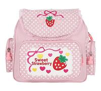 Vobumix Strawberry Mini Backpack Japanese Style Kawaii Bookbag Embroidered Strawberry Lace Backpack Casual School Bag for Girl