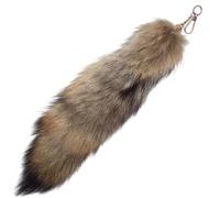 Vobumix Tail Keychain, Soft Fluffy Tail Keychain Hanging Tails Decorative Animal Tail Therian Tail Accessory for Handbag Backpack Cosplay