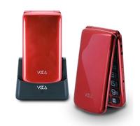 VOCA Big Button Flip Phone for Seniors Elderly | Unlocked 4G LTE | Loud Volume | SOS Button | Speed Dial | Predictive Text | Charging Dock | V340 (Red)