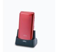 VOCA Big Button Flip Phone for Seniors Elderly | Unlocked 4G LTE | Loud Volume | SOS Button | Speed Dial | Predictive Text | Charging Dock | V340 (Red with extra battery, Red)