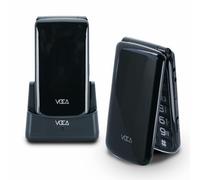 VOCA Big Button Flip Phone for Seniors Elderly | Unlocked 4G LTE | Loud Volume | SOS Button | Speed Dial | Predictive Text | Charging Dock | V340 (Black with extra battery, Black)