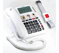 VOCA Big Button Phone for Elderly | CP140 4G Wireless Amplified Telephone | Loud Phones for Hard of Hearing | SOS Wristband | Hearing Aid Compatible Phones | Telephone for Hearing & Vision Impaired
