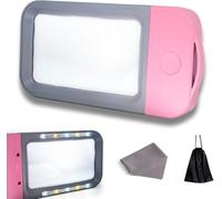 VOCA BV100 Rectangular Magnifying Glass with Light (Pink), Magnifier, Large, Foldable, Handheld, 10 LED, 4 Dimming Modes, 3X Magnifying Reading for Seniors, Low Vision, Book, Magazine, Newspaper, Maps