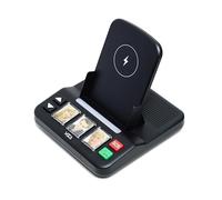 VOCA EC100 Cell phone stand with Wireless Speaker, 3 Speed-Dial Photo Buttons, Emergency Call, SOS Button, Speed Dial, Hands-Free, Easy Setup & Operation, Phone holder, Wireless charging station