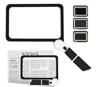 VOCA 5X Magnifying Glass with Light, Large Rectangle Reading Magnifier with 48 LEDs for Seniors with Macular Degeneration, Foldable design, Newspaper, Books, Small Print, for Low Visions