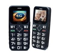 VOCA V141 4G Big Button Mobile Phone for Elderly (Black), Loud Volume, Big Button, Easy to Use, Basic Elderly Phone, Senior friendly, SOS Button, FM Radio, Camera, Talking Keys, Picture Contact, USB-C