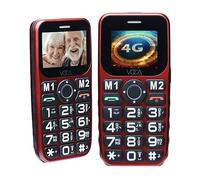 VOCA V141 4G Big Button Mobile Phone for Elderly (Red), Loud Volume, Big Button, Easy to Use, Basic Elderly Phone, Senior friendly, SOS Button, FM Radio, Camera, Talking Keys, Picture Contact, USB-C
