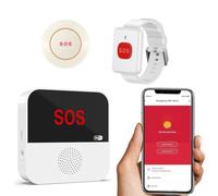 VOCA Wireless Personal Alarms & Pager for Elderly, Emergency Alarm, SOS Button, Panic Alarm, Nurse Call Bell, SOS System for Home/Personal, Caregiver Pager, Seniors, Patients, Disabled, 2.4G WiFi