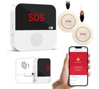 VOCA Wireless Personal Alarms & Pager for Elderly, Emergency Alarm, SOS Button, Panic Alarm, Nurse Call Bell, SOS System for Home/Personal, Caregiver Pager, Seniors, Patients, Disabled, 2.4G WiFi