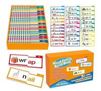 Vocabulary Flashcard - Learning Book Set, Flip Cards to Word Family, Practice Sight Words, Phonics Reading Activity | Flashcards for Word Families, Educational for Children's Early Reading Development