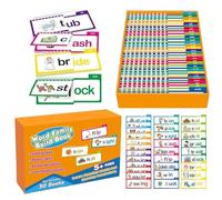 Vocabulary flashcard- Word Family Learning Cards, Read and Rhyme flipBooks | Educational Flash Card Set for Boys 4-8 Early Literacy Reading Practice Classroom Home Fun Learning Word Families