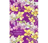 Vocabulary Notebook: 4x6 Notebook 2 Columns Mini with A-Z Alphabetical Tabs Printed | Orchid Tropical Flower Design Purple