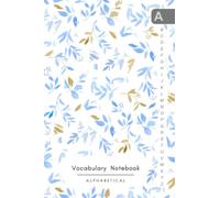 Vocabulary Notebook Alphabetical: 4x6 Notebook 2 Columns Mini with A-Z Alphabet Index | Two-Tones Watercolor Leaf Design White