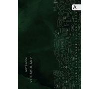 Vocabulary Notebook: B6 Small Notebook 3 Columns with Alphabetical A-Z Tabs Printed | Language Translation Process Design Marble Green Black