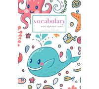 Vocabulary with Alphabet Index: B6 Small 2-Column Notebook with A-Z Alphabetical Labels | Whale Marine Element Cover Design | White