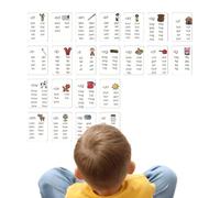 Vocabulary Word Cards, Learning Flash Cards for Kindergarten | 22 Sheets Animal High Frequency Word Teaching Cards,Color Cognition Teaching Cards