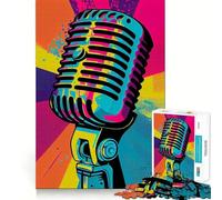 Vocal Virtuosity Pop Mic Jigsaw 1000 Pieces Focus Building Toy Zero Gap Rewarding Activity for Rainy Days (38x26cm)
