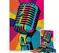 Vocal Virtuosity Pop Mic Jigsaw Puzzles 1000 Piece for Teenagers Intellect Fun Restful Activity Exact Edges Thoughtful Gift (38x26cm)