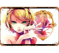 Vocaloid, Rin Kagamine Anime Poster Home Wall Art Decoration Retro Metal Tin Sign 8x12 inch
