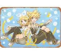 Vocaloid, Rin Kagamine, Len Kagamine Anime Poster Home Wall Art Decoration Retro Metal Tin Sign 8x12 inch