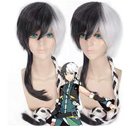 Vocaloid Wigs Yuezheng Longya 120cm Black White Long Straight Braid Hair Heat Resistance Synthetic Hair Cosplay Costume Wig