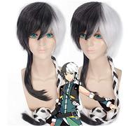 Vocaloid Wigs Yuezheng Longya 120cm Black White Long Straight Braid Hair Heat Resistance Synthetic Hair Cosplay Costume Wig