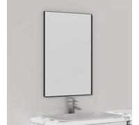 VocalStar 16 x 24 Inch Black Bathroom Mirror for Wall, Square Corner Rectangle Black Metal Framed Bathroom Vanity Mirror Modern Farmhouse, 1/4-inch Shatterproof Glass | Ultra-Flush Hanging