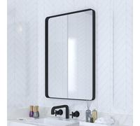 VocalStar 22" x 30" Black Bathroom Mirror, Modern Farmhouse Metal Framed Rectangle Wall Mirror for Vanity, Thicken 1/4-inch Glass | Ultra-Flush Hanging
